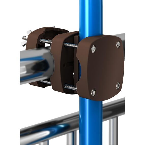 Menz Sonnenschirmhalter Balkongeländer - Kompakte Schirmhalterung Balkongeländer als sicherer Sonnenschirmständer Balkon, flexibel verwendbare Sonnenschirm Halterung Balkon in Taupe