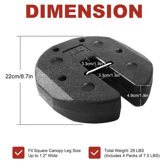 ABCCANOPY Einfache Baldachin-Gewichte mit Schloss-Design für Windbeständigkeit, kein Verrutschen, stabile Sicherung von Zelten, Vordächern und Regenschirmen bei Veranstaltungen im Freien, 4 Stück