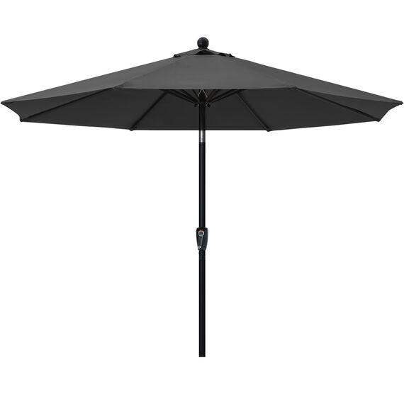 Abccanopy Sonnenschirm 228 cm, 274 cm, 305 cm mit Druckknopf für Garten, Terrasse, Hinterhof und Pool, 6 Rippen, 13+ Farben 10FT dunkelgrau