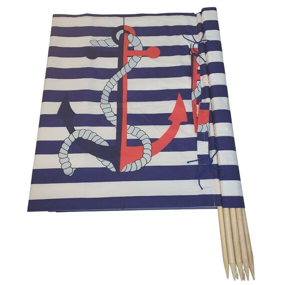 Aves-24 Windschutz 8m x 80cm f. Strand Garten See Meer SICHTSCHUTZ Blickschutz (9. Große Anker)