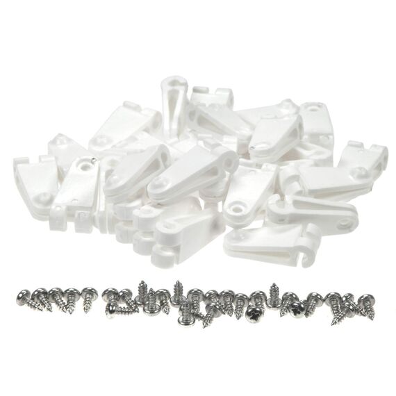 sunprotect 12589 Laufhaken, Zubehör für Seilspann-Markise/Sonnensegel/Sonnenschutz für Pergola Wintergarten Terrasse, weiß (10 x 10er Pack)