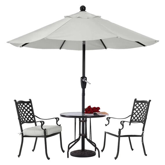 ABCCANOPY Sonnenschirm 230 cm, Strandschirm, Beidseitig um 30° knickbar, UPF 50+, Wasser- und Winddicht, Stabil, für Terrasse, Balkon, Markt... Hellbeige