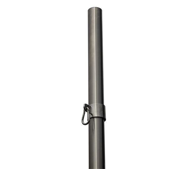 SchneckMetall Sonnensegelmast aus Edelstahl 3m Länge in verschiedenen Varianten (Querschnitt: 60x2mm, Ösen: Stufenlos verstellbar, Hülse: 50cm 90°)