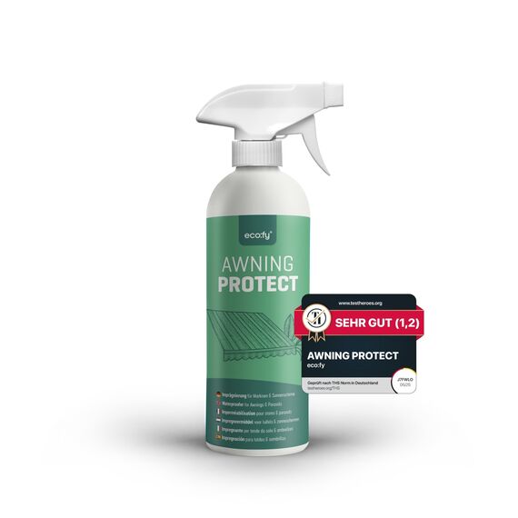 eco:fy Markisen Imprägnierung 0,5L - Imprägnierspray für Markisen, Sonnenschirme & Sonnensegel - Schutz vor Feuchtigkeit & Schmutz - UV-stabil, PFC-frei & biologisch abbaubar - Made in Germany