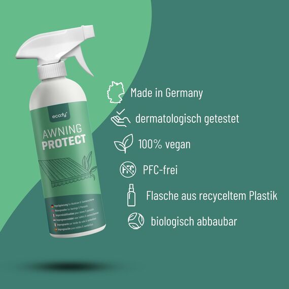 eco:fy Markisen Imprägnierung 5L - Imprägnierspray für Markisen, Sonnenschirme & Sonnensegel - Schutz vor Feuchtigkeit & Schmutz - UV-stabil, PFC-frei & biologisch abbaubar - Made in Germany