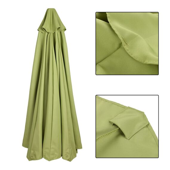 LEMCC 3 m runder Terrassenschirm, Ersatzdach, Markttischschirm, für 6 Rippen, Outdoor-Sonnenschirm, Ersatzoberteil, nur Vordach, grün, 6 Ribs