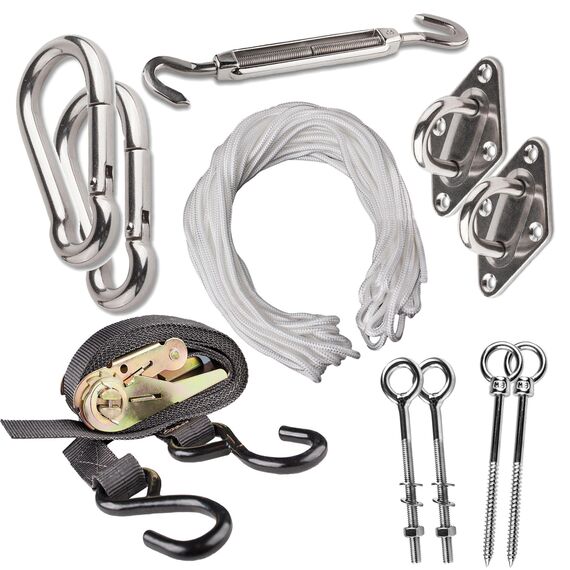 CelinaSun Sonnensegel Zubehör Set 4X Spannschraube Edelstahl V2A Sonnenschutz Befestigung Segel Montage Werkzeug