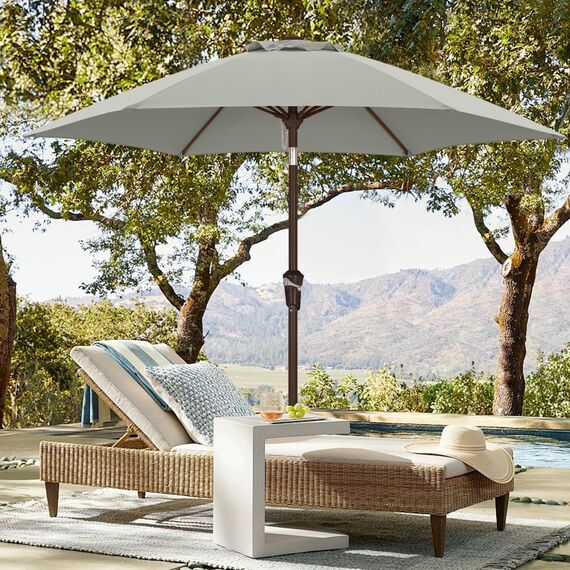 ABCCANOPY 230cm Sonnenschirm im Freien Wasserabweisende Bespannung -Gartenschirm Marktschirm,hellgrau