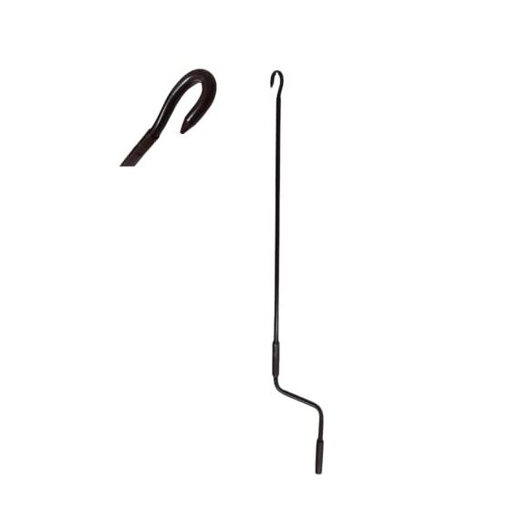 TENDAGGIMANIA Markisenkurbel Farbe BRAUN - Größe 200 cm - Markisenkurbel mit Haken Universal aus lackiertem Eisen mit ergonomischem Griff aus PVC - Kurbelstange für Markise