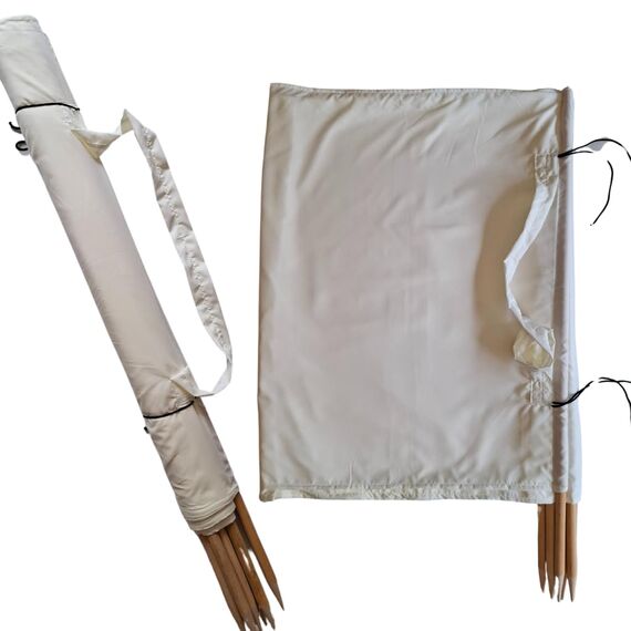 Aves-24 Windschutz 8m x 80cm für Strand Garten See Meer SICHTSCHUTZ Wind Zaun Schutz Blickschutz Camping (Einfarbig - Ecru)