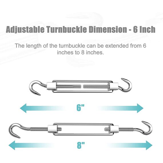 FZENeast Sonnensegel Befestigung Set, 304 Edelstahl Sonnensegel Spanner, Sonnensegel Halterung für Viereck und Dreieck(80 Stück)