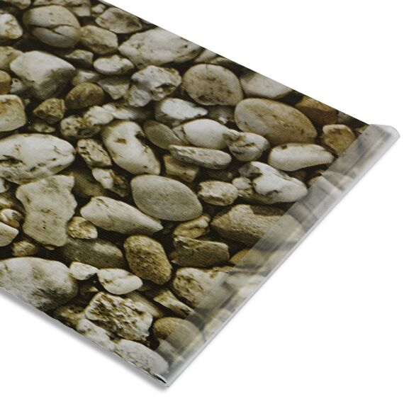 Sichtschutzstreifen PVC | Sichtschutzfolie Gartenzaun oder Balkon | inkl. 20 Befestigungsclips | für Einzel- und Doppelstabmatten geeignet | 19 cm x 35 m | einfarbig oder mit Motiv| Kies-Optik