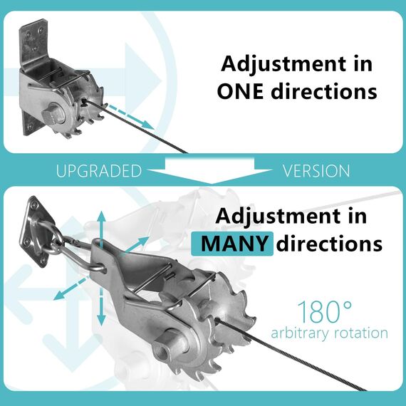 FZENeast Markisen-Befestigungsset, rostfreies Edelstahl-Sonnenschutz-Hardware-Kit mit Seilwinden und Hardware für rechteckige, quadratische Dreiecks-Sonnensegel