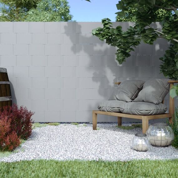 jarolift PVC Sichtschutzstreifen Sichtschutz Gartenzaun Stabmattenzaun Balkon, Wasser und Winddicht Komplettset mit 25 Clips, 40 m (L) x 19 (B) cm, Grau