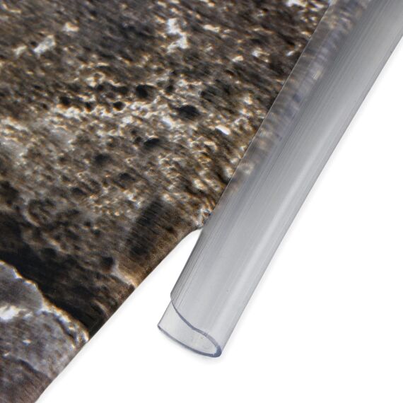 jarolift PVC Sichtschutzstreifen Sichtschutz Gartenzaun Stabmattenzaun Balkon, Wasser und Winddicht Komplettset mit 25 Clips, 40 m (L) x 19 (B) cm, Bruchstein Design