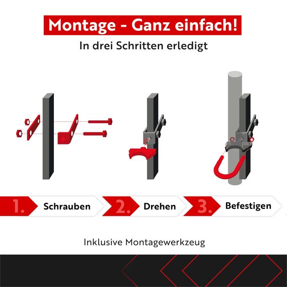 STORM-PROOF Sonnenschirmhalter Balkongeländer Charlie 2er Set aus Metall für eckige Geländer