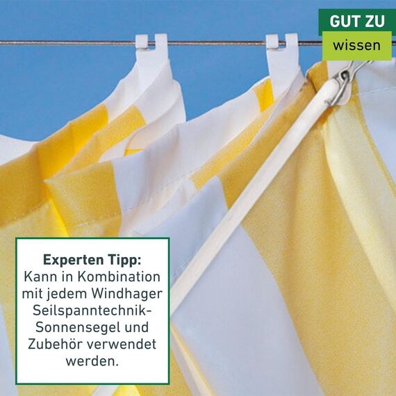 Windhager Edelstahlseil zur Montage und Spannen von Seilspannmarkisen und Sonnensegeln, 14m x 2mm, 10822, silber