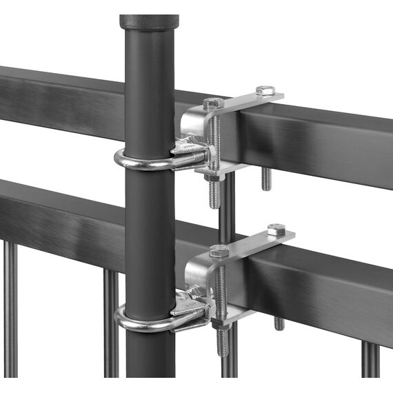 STORM-PROOF Sonnenschirmhalter Balkongeländer Bravo 2er Set aus Metall für eckige Geländer