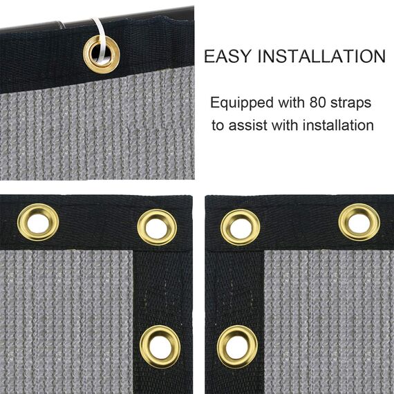 Sunnyglade Sichtschutzzaun, robust, für Wand, Garten, Hof, Hinterhof, 1,8 m x 15,2 m, Grau