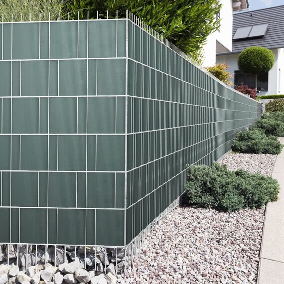 jarolift PVC Sichtschutzstreifen Sichtschutz Gartenzaun Stabmattenzaun Balkon, Wasser und Winddicht Komplettset mit 25 Clips, 40 m (L) x 19 (B) cm, Grau