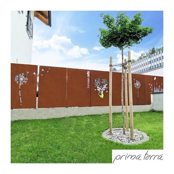 prima terra Deko- und Sichtschutzelement Edelrost Pusteblume H=158cm B=60cm