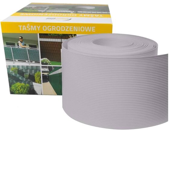 Thermoplast® Zaunsichtschutzstreifen aus Polypropylen für Doppelstabmatten in Grau PP 26 m x 19 cm UV-beständig Zaunsichtschutzrollen Windschutz