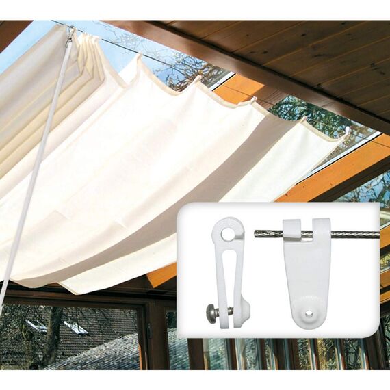 Windhager 10701 Laufhaken, Zubehör für Seilspannmarkise/Sonnensegel, Stück:150 Stück