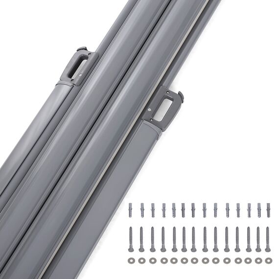 SONGMICS Doppelseitenmarkise, 1,6 x 6 m (H x L), ausziehbare Seitenmarkise, Sichtschutz, Sonnenschutz, Seitenrollo, für Balkon, Terrasse und Garten, anthrazit GSA320G