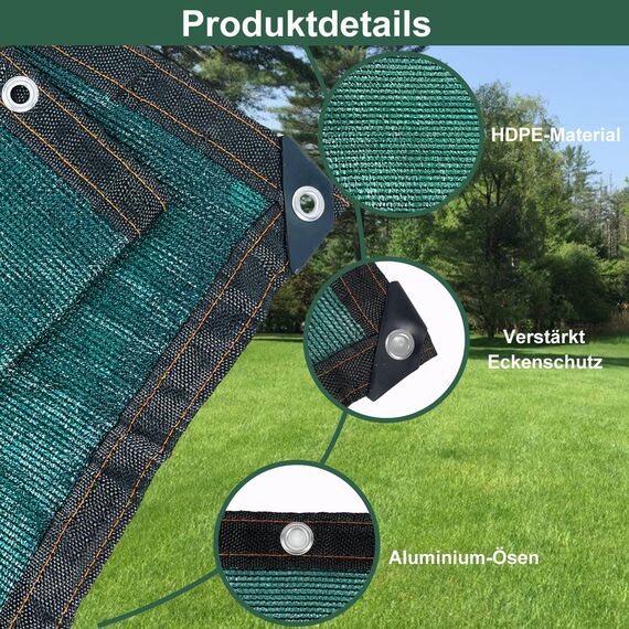 BeGrit Sichtschutz Zaunblende 2m x 5m Zaun Sichtschutz wetterfest Gartenzaun Windschutz 90% Beschattun HDPE Sonnenschutz Tennisblende Schattiernetz UV-resistent reißfest mit Löcher Kabelbinder grün