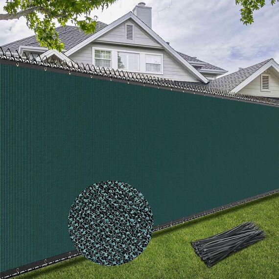 BeGrit Sichtschutz Zaunblende 2m x 15m Zaun Sichtschutz wetterfest Gartenzaun Windschutz 90% Beschattun HDPE Sonnenschutz Tennisblende Schattiernetz UV-resistent reißfest mit Löcher Kabelbinder grün