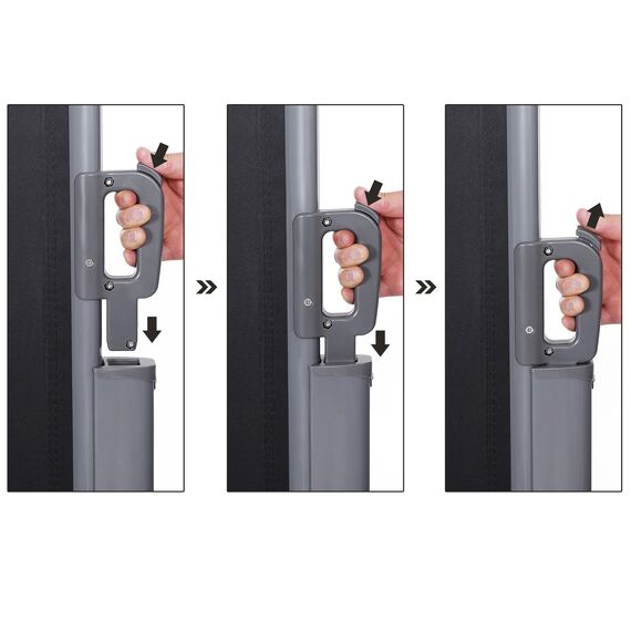 SONGMICS Doppelseitenmarkise, 1,6 x 6 m (H x L), ausziehbare Seitenmarkise, Sichtschutz, Sonnenschutz, Seitenrollo, für Balkon, Terrasse und Garten, anthrazit GSA320G