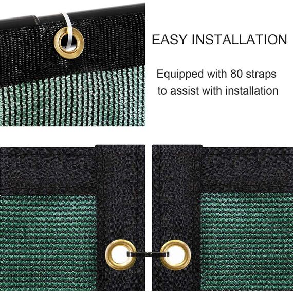 Sunnyglade Sichtschutznetz, robustes Schattierungsnetz für Wand, Garten, Hof, Terrasse, 1,5 x 15,2 m, Grün