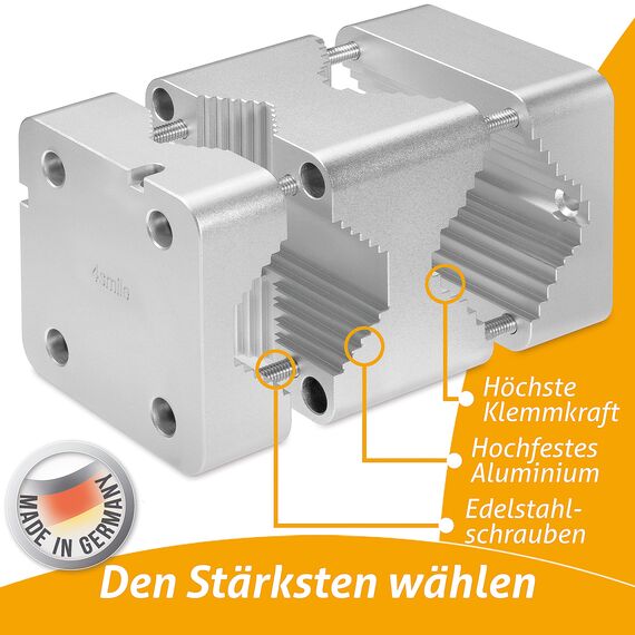 4smile Sonnenschirmhalter Balkongeländer – Aluminium Sonnenschirm Balkon Halterung - Schirmhalterung SunnyStar, Kraftprotz mit funktionalem Design, ideal für große Sonnenschirme