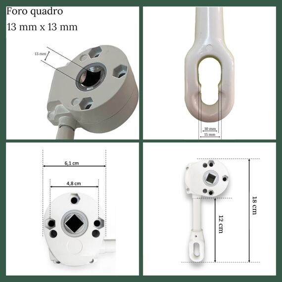 TENDAGGIMANIA Schneckengetriebe für Markisenkurbel mit manueller Bewegung über Markisenkurbel- Farbe GRAU - Untersetzung 11:1 (mit 11 Umdrehungen rollt 1 Meter Stoff)- Getriebe für Markisen