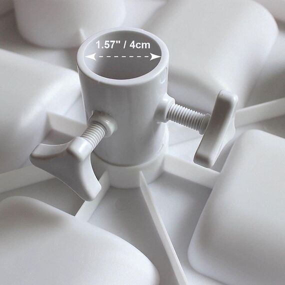 AMMSUN Sonnenschirmtisch aus Kunststoff mit 4 Becherhaltern, Weiß 12 Inch weiß