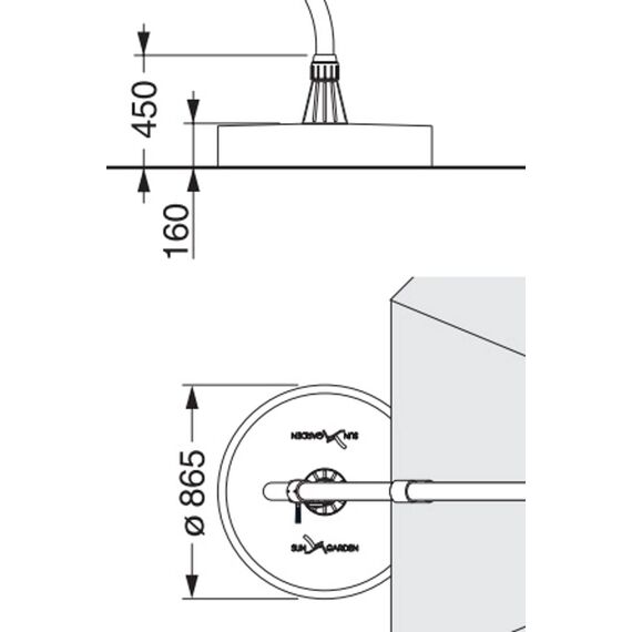 Sun Garden Schirmständer für Ampelschirm, weiß mit Sand befüllbar, Füllgewicht 150 kg