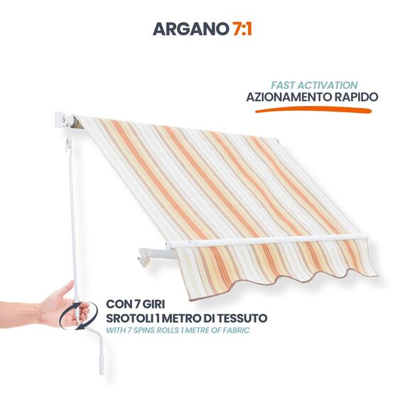 TENDAGGIMANIA Schneckengetriebe für Markisenkurbel mit manueller Bewegung über Markisenkurbel- Farbe BRAUN - Untersetzung 7:1 (mit 7 Umdrehungen rollt 1 Meter Stoff)- Getriebe für Markisen