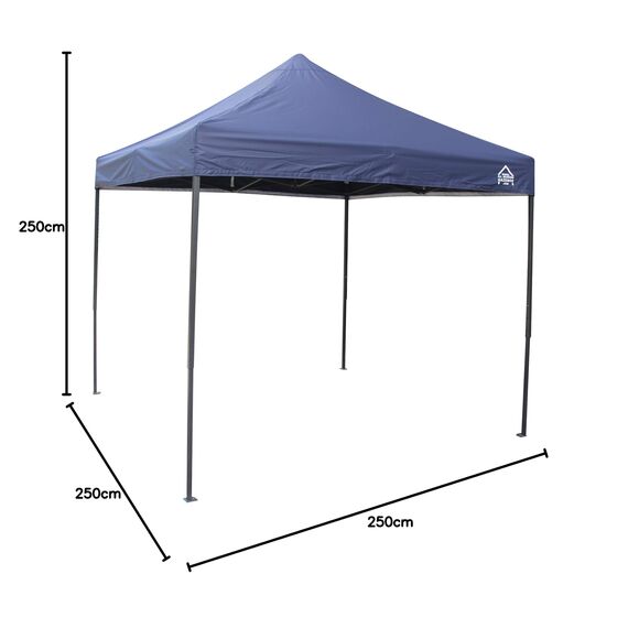 All Seasons Gazebos | 2.5x2.5m Pop Up Gazebo mit Zubehörpaket | Schwerlast, vollständig wasserdicht, hochwertige Materialien (Marineblau)