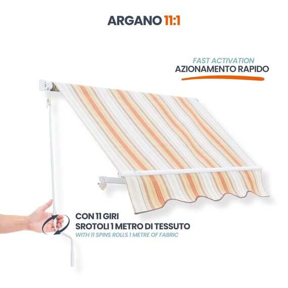 TENDAGGIMANIA Schneckengetriebe für Markisenkurbel mit manueller Bewegung über Markisenkurbel- Farbe Weiss - Untersetzung 11:1 (mit 11 Umdrehungen rollt 1 Meter Stoff)- Getriebe für Markisen