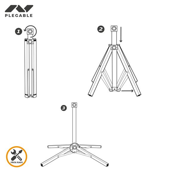 Sonnenschirmständer, Sonnenschirmfüße, 4-Bein-Sonnenschirmständer, Aluminium, Mast Ø25/32 mm, 65x65x60 cm, verstellbares Gewinde, Standfuß mit klappbaren Beinen, Aktive Garden