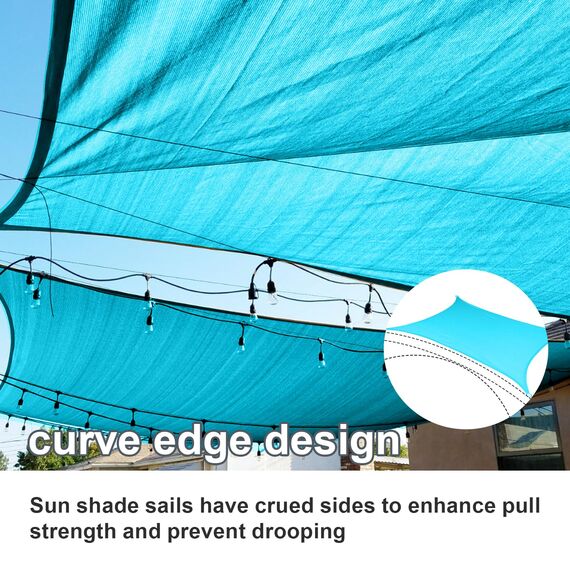 SUNLAX Sonnensegel, Sonnentuch, Schattentuch, 2,4 x 3,4 m, rechteckig, für Außenbereich, Terrasse, Pergola, Sonnenschutz, UV-blockierende Leinwandabdeckungen