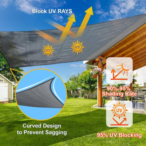 Sunlax, Sonnensegel, 4,3 m x 4,3 m x 4,3 m – dunkelgraues dreieckiges Sonnenschutzsegel, UV-blockierend und atmungsaktiv, für Terrasse und Garten