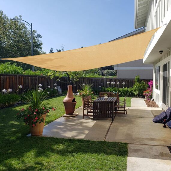 SUNLAX Sonnensegel, 2,4 x 30,5 cm, Sand, gerade, rechteckig, für Außenbereich, Terrasse, Pergola, Abdeckung, Sonnensegel, UV-blockierende Canovas-Abdeckungen