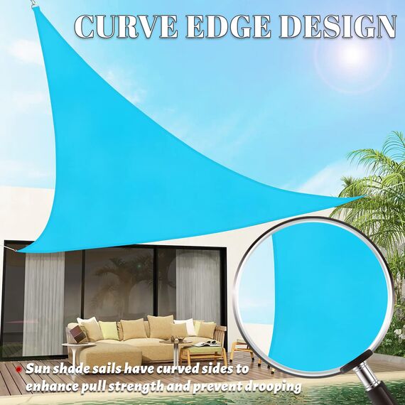 SUNLAX Sonnensegel, 50,8 x 50,8 x 50,8 cm, dreieckig, für Außenbereich, Terrasse, Pergola, Sonnenschutz, UV-blockierende Segeltuchabdeckungen