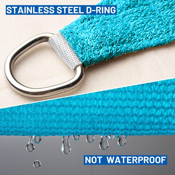 SUNLAX Sonnensegel, 40,6 x 40,6 x 40,6 cm, dreieckig, für Außenbereich, Terrasse, Pergola, Sonnenschutz, UV-blockierende Segeltuchabdeckungen