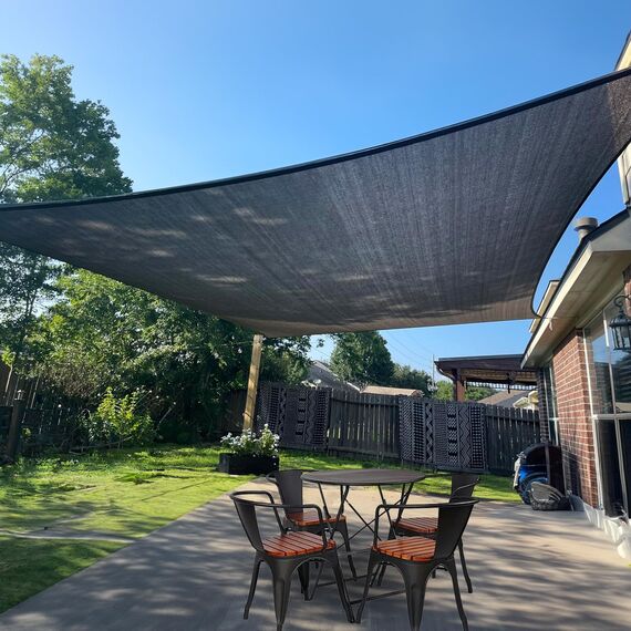 SUNLAX Sonnensegel, 2,4 x 3,4 m, Graphitgrau, rechteckig, UV-Schutz, durchlässiger Sonnenschutz, für den Außenbereich, Terrasse, Hinterhof (wir stellen individuelle Größen her)