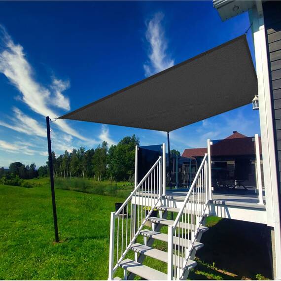 SUNLAX Sonnensegel, rechteckig, gerade, für den Außenbereich, 2,4 x 3 m, Dunkelgrau (Anthrazit), für Terrasse, Pergola, Sonnensegel, UV-Schutz