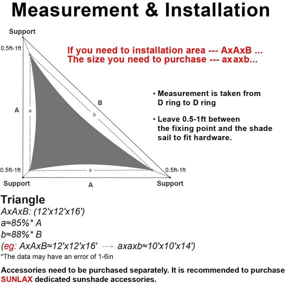 SUNLAX Sonnensegel, 3,4 x 3,4 x 3,6 m, Türkis, rechtes Dreieck, für Außenbereich, Terrasse, Pergola, Abdeckung, Sonnensegel, UV-blockierend