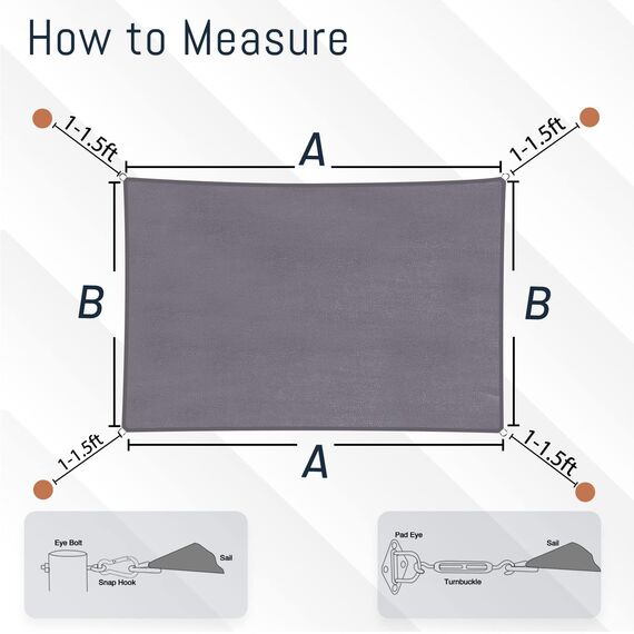 SUNLAX Sonnensegel, 30,5 x 40,6 cm, Dunkelgrau (Anthrazit), gerades Alter, rechteckig, für Außenbereich, Terrasse, Pergola, Abdeckung, Sonnenschutz, Segel, UV-blockierende Canovas-Abdeckungen