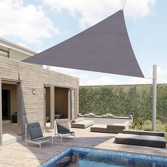 SUNLAX Sonnensegel, 30,5 x 30,5 x 30,5 cm, Dunkelgrau (Anthrazit), gerade, dreieckig, für Außenbereich, Terrasse, Pergola, Sonnenschutz, UV-blockierende Canovas Abdeckungen